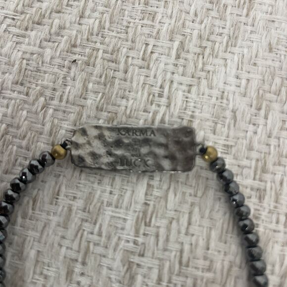 Karma And Luck Bead Hammered Chakra Bracelet - Picture 2 of 2